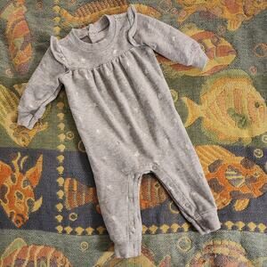 Carter's Knit Gray Baby Romper with Silver Sequin Stars